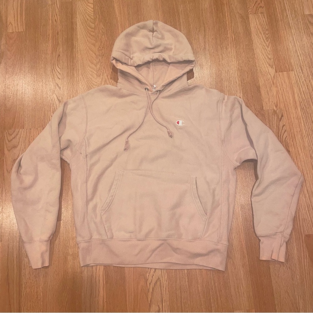 Vintage Champion Reverse Weave Sweatshirt Hoodie Pullover Mens Pink Medium 90s